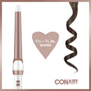 Conair Conair Double Ceramic Curling Wand; 1 1/4-inch To 3/4-inch Tapered Barrel Curling Wand; White / Rose Gold Conair