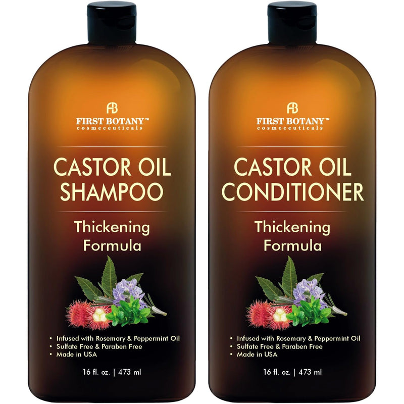 Castor Oil Shampoo and Conditioner - An Anti Hair Loss Set Thickening formula For Hair Regrowth, Anti Thinning Sulfate Free For Men & Women Anti Dandruff Treatment - 16 oz Infinity Warehouse