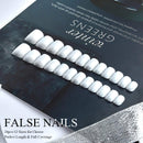 Edary Fake Nails White Gradient Square Press on Nails Full Cover False Nails 24pcs for Women Edary