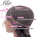 13x4 Lace Front Wigs Human Hair Straight Frontal Glueless Wig Pre Plucked for Black Women BLY 150% Density Brazilian Virgin Hair 18 Inch Natural Color BLY