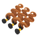 Feelgrace Soft Human Hair 3 Bundles Ombre 1B/30 Color 10A Brazilian Virgin Body Wave Hair Extension Bundles 100% Unprocessed Brazilian Hair (16 18 20) Feelgrace