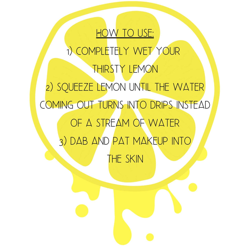 Thirsty Lemon Makeup Sponge by Ally Things Beauty | Yellow Lemon Shaped Makeup Blender for Liquid Foundation, Cream or Powder Blending - Cosmetic Applicator - Cute & Latex-Free Daily Beauty Sponge Ally Things Beauty