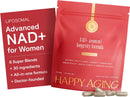 Happy Aging NAD+ Advanced Longevity Formula for Women – Cellular Regeneration & Mitochondrial Support with NMN, NR, Resveratrol, CoQ10 & Urolithin A – Energy & Healthy Aging Supplement – 90 Capsules Infinity Warehouse
