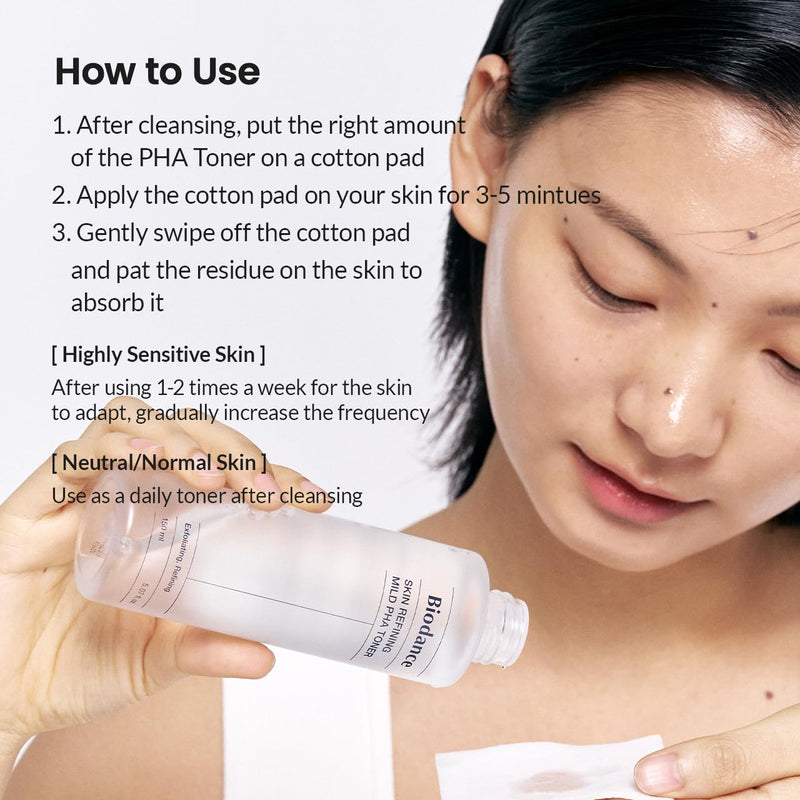 Biodance Skin Refining Mild PHA Toner, Gentle Exfoliating Face Toner for Sensitive Skin with Ceramides & NMF | 5.07 fl.oz,150ml Infinity Warehouse