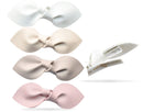 California Tot Non Slip Fully Lined Alligator Faux Leather Bow Hair Clips in Assorted Pack (Organic Set) California Tot