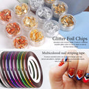 Nail Pen Designer, Teenitor Stamp Nail Art Tool with 15pcs Nail Painting Brushes, Nail Dotting Tool, Nail Foil, Manicure Tape, Color Rhinestones for Nails Teenitor