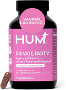 HUM Private Party Vaginal Probiotics for Women, pH Balance and Urinary Tract Support Vaginal Probiotic Supplement with Cranberry & Lactobacillus Blend, Women's Health Cranberry Pills, 30 Capsules Infinity Warehouse