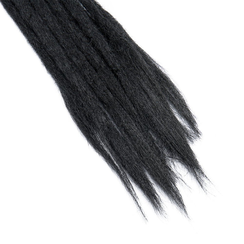 20 Inch Handmade Dreadlocks Braids Extensions Faux Locs Crochet Hair 30 strands Dreads Hair Reggae Hip-Pop Hair for Men and Women Black Hairro