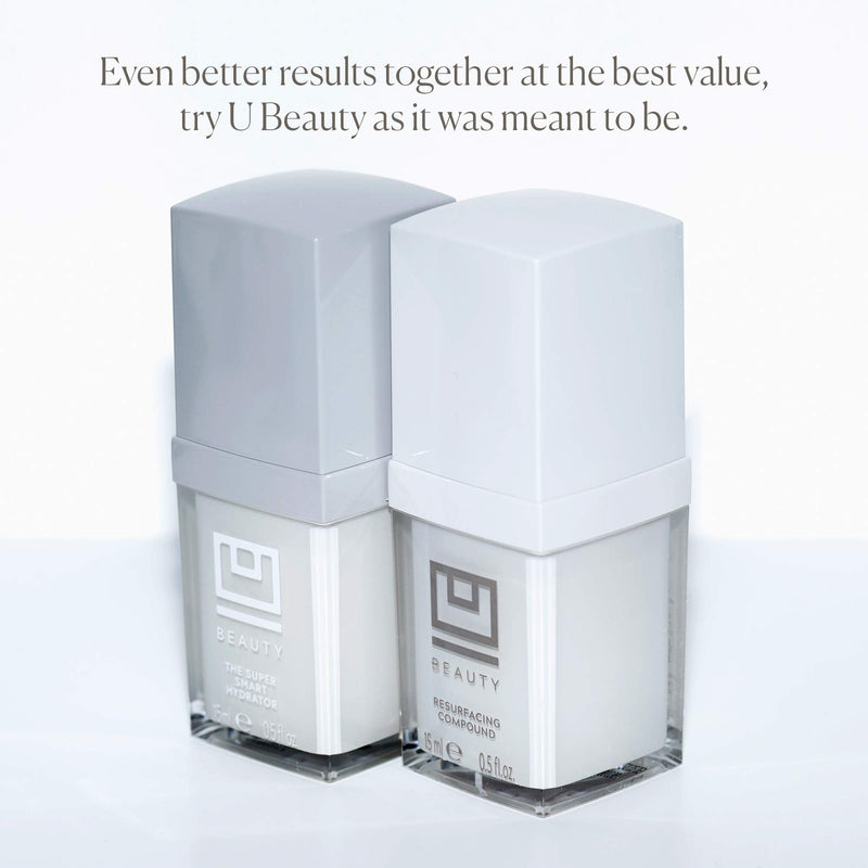 U Beauty Resurfacing Compound + SUPER Hydrator Kit | Vitamin C Serum with Retinol, Vitamin E, AHA Exfoliant, Hyaluronic Acid, for Daily Anti Aging and Hyperpigmentation - (Set of Two) 0.5 fl.oz U Beauty
