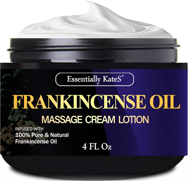 Frankincense Oil Massage Cream Lotion 4 Fl Oz - Medium Glide - Helps Relax Sore Muscle and Stiffness - Helps Tone & Nourish Skin Infinity Warehouse
