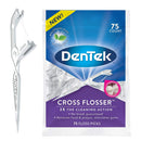 DenTek Cross Flosser Floss Picks, X-Shaped Floss Hugs Teeth, 75 Count (4) DenTek