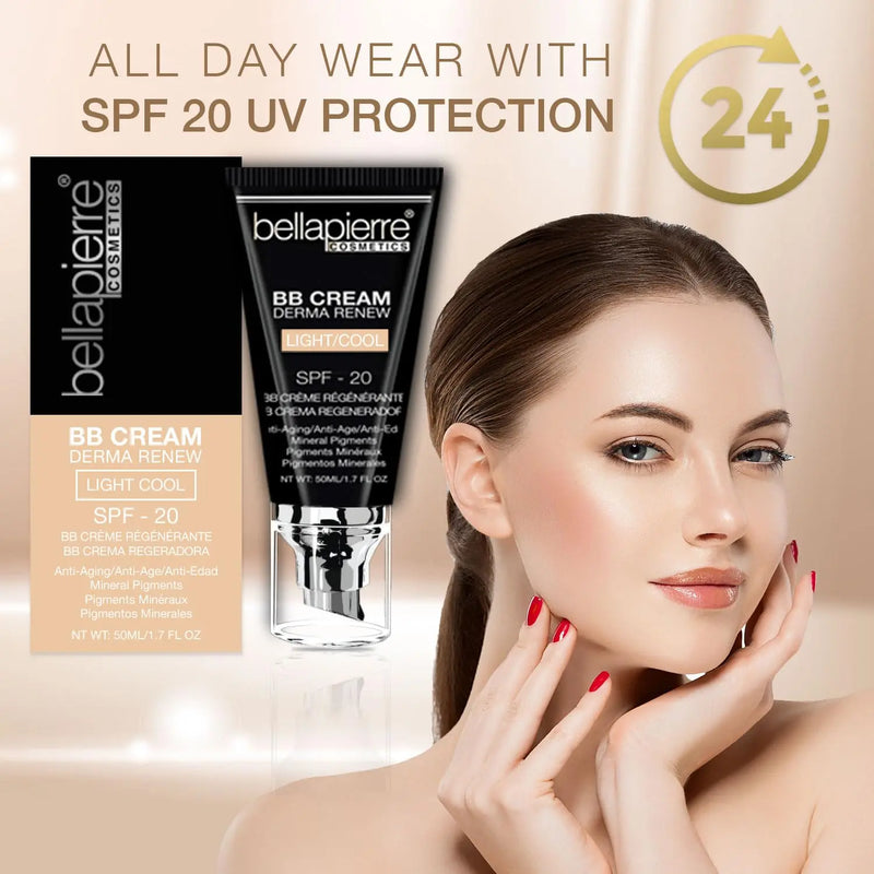 bellapierre BB Cream with SPF 20 - Tinted Sunscreen, Concealer, Matte Foundation, & Moisturizing Face Cream | Lightweight Formula + Pump Top Applicator | Non-Toxic & Paraben Free | 1.7 Oz - Medium Infinity Warehouse