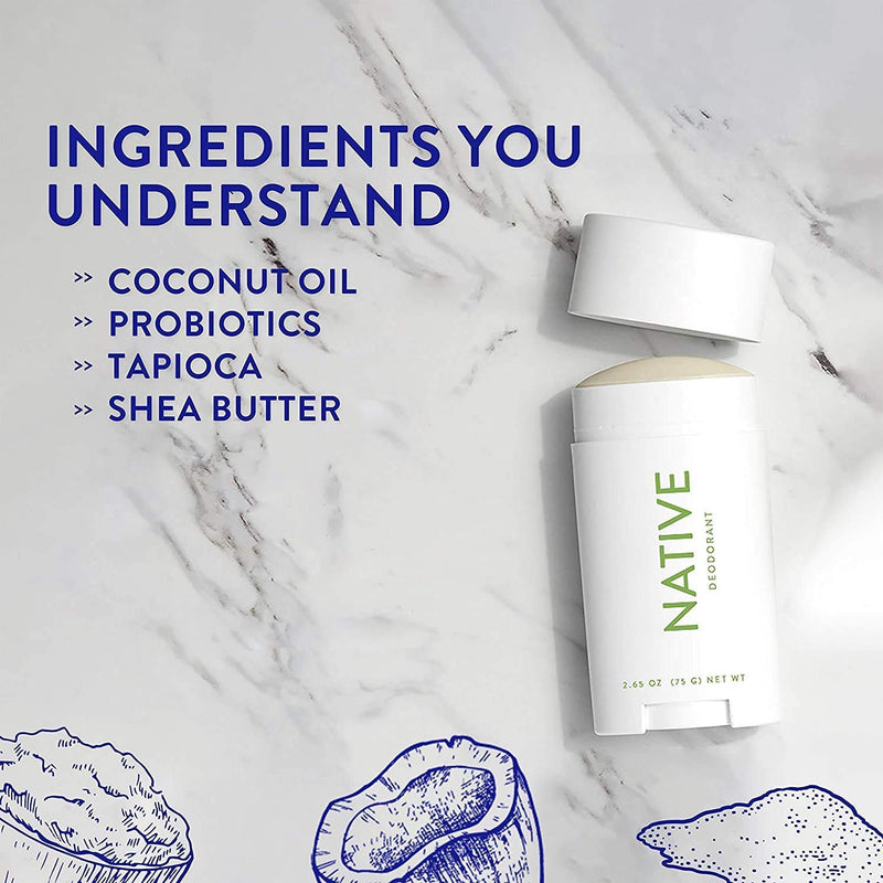 Native Deodorant | Natural Deodorant for Women and Men, Seasonal Scents, Aluminum Free with Baking Soda, Probiotics, Coconut Oil and Shea Butter | Coconut & Vanilla (3) & Lavender & Rose (1) Native