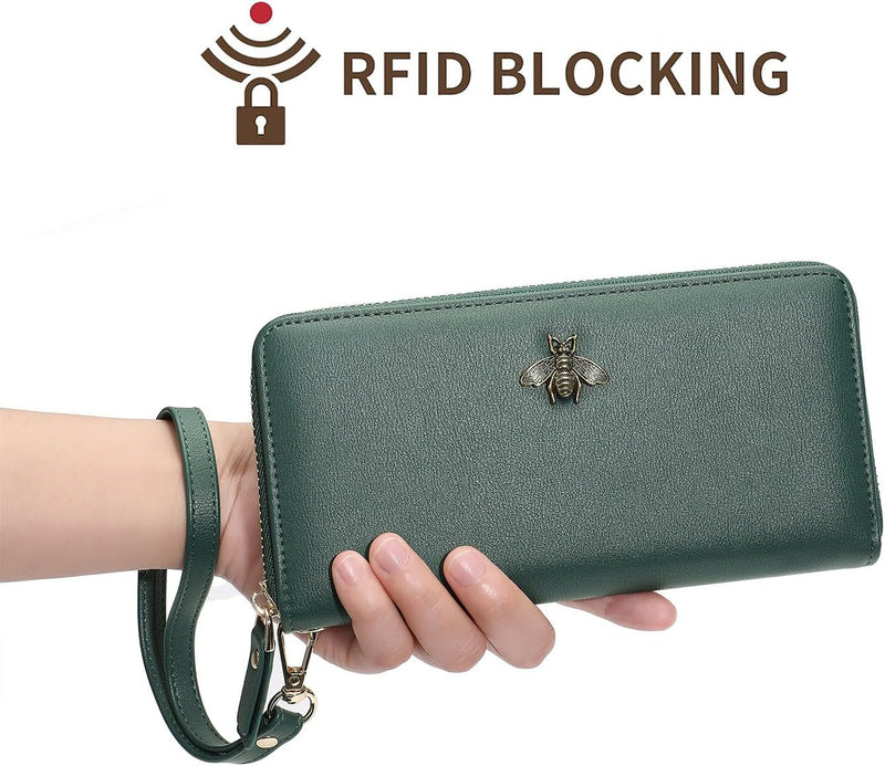 Women Wallet RFID Blocking Ladies Clutch Purses Long Wristlet Wallets for Women Infinity Warehouse