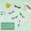 GOO GOO 3D Mink Eyelashes, Daily Type 13mm to 18mm 5 Styles Fake Eyelashes Multipack Real Siberian Mink Fur False Eyelashes Natural Look Hand Made Reusable Eyelashes for Women GOO GOO