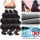 Brazilian Body Wave Virgin Hair Bundles with Lace Closure(16 18 20with14closure) Human Hair Unprocessed Body Wave Hair with Closure 4X4 Lace Free Part Natural Black Hair LUXEDIVA Store