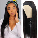 Flady Headband Wig Human Hair Wigs for Black Women (24inch) Brazilian Straight None Lace Front Wigs Human Hair Scarf Wigs No Gel Gluelees Remy Hair Headband Wig Flady