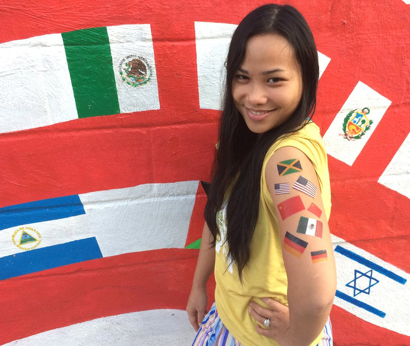 40 Tattoos: Thin Blue Line American Flag: Police & Law Enforcement Support PremiumTT temporary tattoos