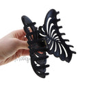 Matte Black 5 inch Large Jaw Clip Hair Claw with leaf design (Motique Accessories) Motique Accessories