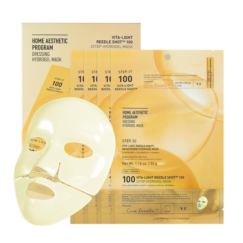 VT COSMETICS PDRN Hydrogel Mask(33gx4ea), Intensive Nourishing & Rejuvenating Overnight Mask, Skin Repair, Elasticity Boost, Hydrating & Plumping, Korean Skincare Infinity Warehouse