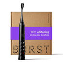 BURST Electric Toothbrush with Charcoal Sonic Toothbrush Head, Deep Clean, Fresh Breath & Healthier Smile, 3 Modes - Whitening, Sensitive, Massage, Black [Packaging May Vary] Burst
