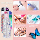 Laser Nail Glitter Sequins 3D Holographic Butterfly Glitter Moon Star Glitter Nail Art Decorations Sparkly Acrylic Paillettes Flakes for DIY Nail Art and Makeup Decorations 4 Boxes rongrong