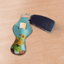 WIRESTER Chapstick Holder Keychain, Neoprene Lip Balm Holder Cover for Women, 3 Pack - Sunflowers Blue By Van Gogh + Almond Blossom Van Gogh + Irises Vincent Van Gogh WIRESTER