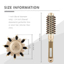 Round Brush for Blow Drying, Hair Brush With Boar Bristle, Nano Thermal Ceramic Barrel Ionic Tech Hair Brush, for Styling,Curling and Straightening (2.4 Inch, Barrel 1 Inch) Shineming