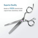 ULG Hair Thinning Scissors Haircut Shears Professional Barber Hair Cutting Trimming Razor Edge Teeth Blending Scissor Japanese Stainless Steel 6.5 inch for Hairdressing Texturizing, Home Salon ULG