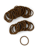 Heliums Small Brown Hair Elastics, 2mm Mini 1 Inch Sized Match Your Color Hair Ties for Kids, Braids and Fine Hair - 48 Count (Medium Brown) Heliums