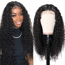 UNice Hair 10A Silk base Fake Scalp T Part Lace Closure Wigs Middle Part for Black Women, Brazilian Remy Hair Curly Wig Pre Plucked with Baby Hair 150% Density (18inch) UNICE Store