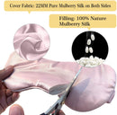 ZIMASILK 100% 22 Momme Pure Mulberry Silk Sleep Mask,Filled with 100% Mulberry Silk，Silk Wrapping Strap- Super Soft & Comfortable Sleep Eye Mask for Sleeping (Gray Purple) ZIMASILK Store