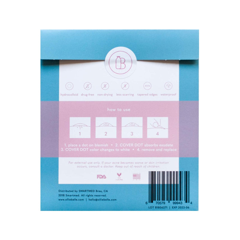 Cover Dot Acne Care (48 Dots) Acne Skin Blemish Treatment with Hydrocolloid | Clear, Waterproof Patch | Oil and Pimple Absorbing | Made in USA SMARTMED