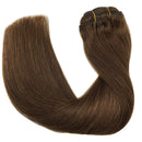 GOO GOO 14 Inch Clip in Hair Extensions Human Hair Chocolate Brown 7pcs 120g Remy Hair Extensions Clip in Human Hair Straight Real Human Hair Extensions for Women GOO GOO Store