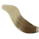 GOO GOO 20 Inch Human Hair Extensions Tape in Balayage Ash Brown to Platinum Blonde Hair Extensions 20pcs 50g Tape in Hair Extensions Natural Remy Human Hair Extensions GOO GOO Store