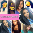 Odir Brazilian Human Hair Kinky Straight 4x4 Lace Front Wigs 20 Inch Yaki Straight Wig Unprocessed Vigin Human Hair Lace Closure Wig 150% Density for Black Women Natural Color Odir