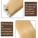 Wavy Tape in Hair Extensions 100% Human Hair Body Wave 14 inch Dark Black Long Soft Remy Hair Skin Weft Seamless Invisible Double Side Tape 20pcs/40g