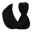 GOO GOO Clip in Hair Extensions Real Human Hair Extensions 16 Inch 120g 7pcs Jet Black Remy Human Hair Extensions Clip in Thick Natural Hair Extensions for Women GOO GOO Store