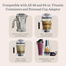 Vitamix VX1 Blender, Professional-Grade Kitchen Blender for Smoothies, Soups, Juices and More, 10-Speeds, Stainless Steel Blades, Self-Cleaning Kitchen Appliance, 64 Oz Classic Container, Black Infinity Warehouse