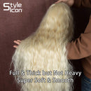 Style Icon 41" Lace Front Wigs Long Wavy Synthetic Wigs with Baby Hair Half Hand Tied 130% Density Wigs (1.5"4" Simulated Scalp, 613) Style Icon Store