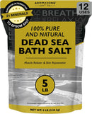 Aromasong Pure Dead Sea Salt for Soaking with 100% Natural Lavender, 5 LB - Spa Bath Salt Fine Grain - Body Wash Scrub - Soak for Women & Men- Bulk Resealable Pack (Packaging May Vary) Infinity Warehouse