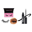 Glamnetic Lashes - Lucky + Black Liquid Liner Bundle | Vegan Magnetic Eyelashes, Short Cat Eye Faux Mink Lashes, Flared, Winged Full Volume, Reusable up to 60 times - 1 Pair Glamnetic