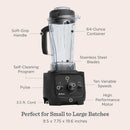 Vitamix VX1 Blender, Professional-Grade Kitchen Blender for Smoothies, Soups, Juices and More, 10-Speeds, Stainless Steel Blades, Self-Cleaning Kitchen Appliance, 64 Oz Classic Container, Black Infinity Warehouse