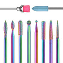 Ejiubas Nail Drill Bits 10Pcs 3/32"(2.35mm) Diamond Drill Bit Set for Nails Professional Cuticle Drill Bit Efile Nail Bit for Acrylic Gel Nails, Manicure Pedicure Shapen Remove Tools, Home Salon Use Ejiubas