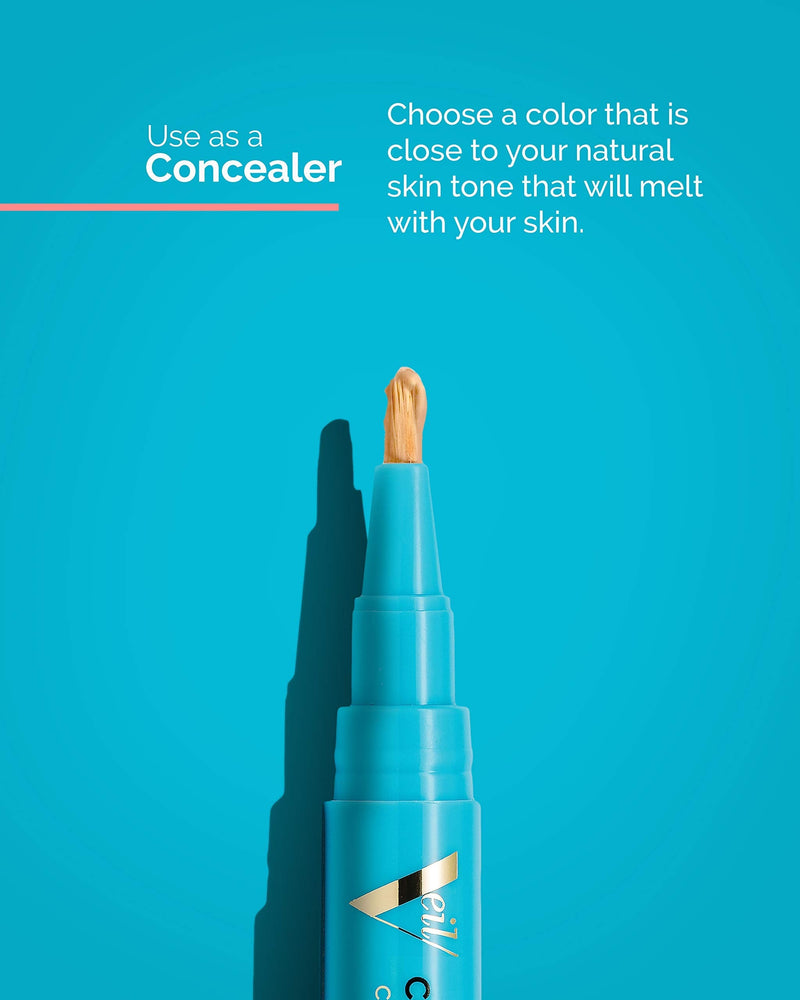 Veil Cosmetics | Complexion Fix Concealer | Shade 2N Light Neutral | Multi-Use Leakproof Pen | Oil-Free, Liquid, Concealer, Highlighter & Corrector | Vegan | Cruelty, Paraben, & Fragrance Free Veil Cosmetics