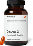 Momentous Omega-3 Fish Oil - High-Potency EPA & DHA Supplement for Men & Women - Supports Heart, Joint, & Brain Health - NSF Certified for Sport - Non-GMO - Gluten-Free - 1,600 mg - 30 Servings Infinity Warehouse