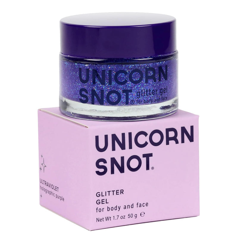 Unicorn Snot Face & Body Glitter Set - Cosmetic-Grade Holographic Gel Makeup Kit for Festivals, Raves, Cosplay - Safe for Face, Easy Application & Removal, 1.7oz (3 Pack, Disco, Sky, Ultraviolet) Infinity Warehouse