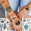 Yezunir 6 Sheets Watercolor Flower Temporary Tattoos For Women Girls Small Lavender Sweetpea Diamond Glitter Face Fake Tattoos Temporary Women Rose Floral Geometric Butterfly Feather Birds Tatoos Set Yezunir