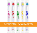25 Bulk Toothbrushes | Individually Wrapped | Manual Disposable Travel Toothbrush Set for Adults or Kids | Made with a Medium-Soft Large Head | Multi-Color | Travel Toiletry Oral Set Lingito