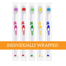 25 Bulk Toothbrushes | Individually Wrapped | Manual Disposable Travel Toothbrush Set for Adults or Kids | Made with a Medium-Soft Large Head | Multi-Color | Travel Toiletry Oral Set Lingito